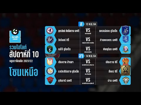 Highlight ไทยลีก 3 มังกรฟ้าลีก 2021/22 โซนเหนือ | Match Day 10