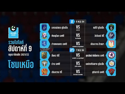 Highlight ไทยลีก 3 มังกรฟ้าลีก 2021/22 โซนเหนือ | Match Day 9